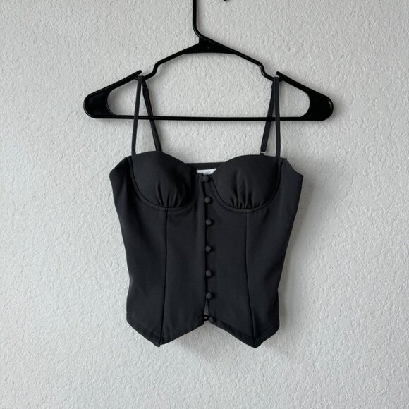 Princess Polly charcoal gray long corset top🍸🖤 - Picture 3 of 8